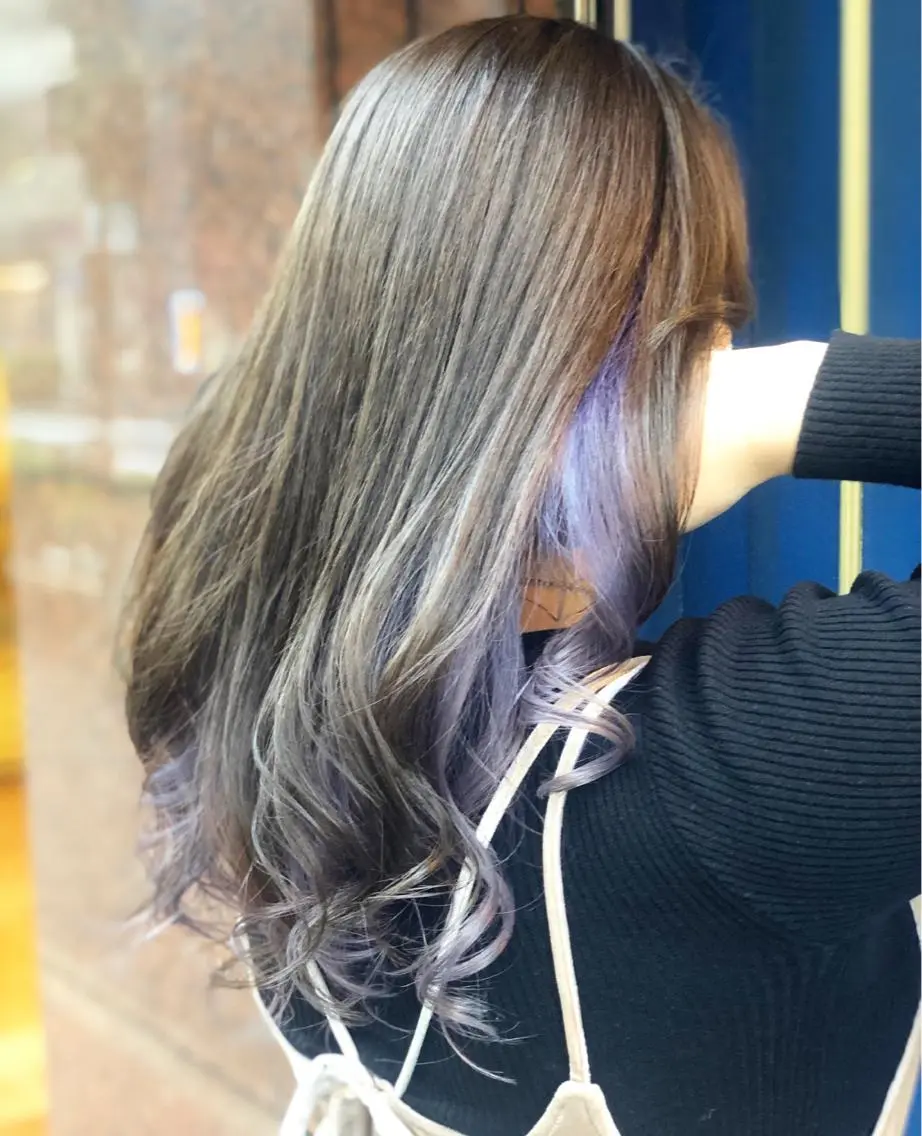 セミロング カラー パーマ ヘアアレンジ 透明感カラー インナーカラー ラベンダーカラー 💎清水隆宏💎 TOPSTYLISTのヘアスタイル