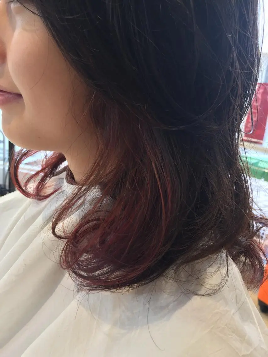 ミディアム ヘアカラー 堀井 猛史のヘアスタイル