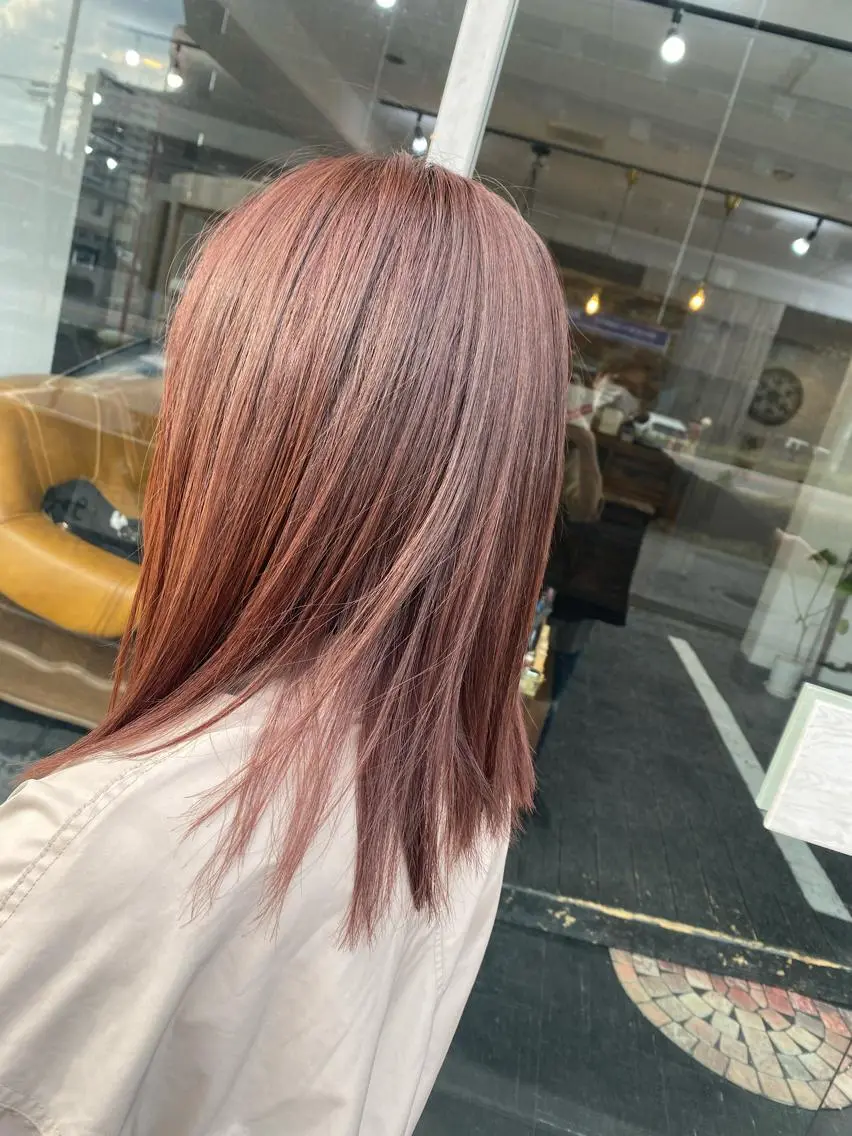 カラー ブラウンカラー ピンクカラー 大芝 沙耶のヘアスタイル