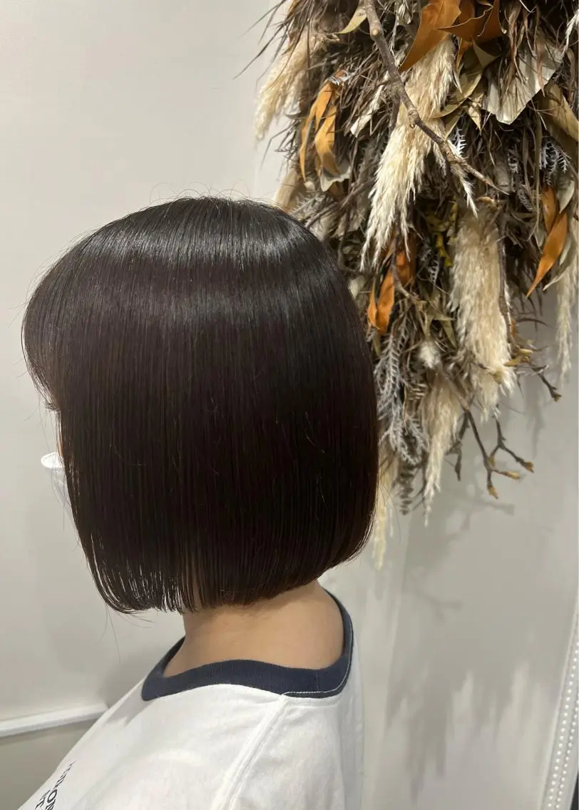 ミディアム ワンレンボブ ボブ 川原 元気のヘアスタイル