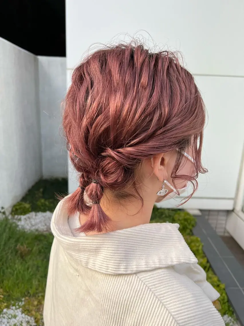 ショート ヘアアレンジ 谷町/Le'a /竹原しおなのヘアスタイル