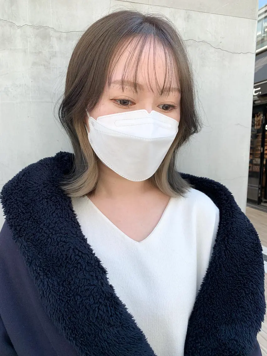 ミディアム カラー ヘアアレンジ ヘアカラー トリートメント yuka .のヘアスタイル