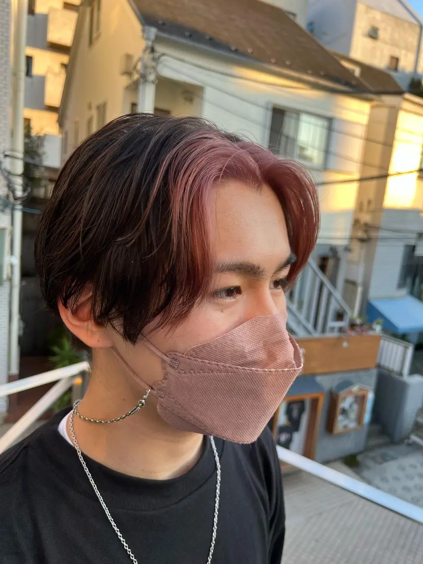 ショート カラー メンズ メンズブリーチ ミストバング ブリーチ  フェイスフレーミング ヘアカラー 【髪質改善/縮毛矯正 /カラー】ホサカのヘアスタイル