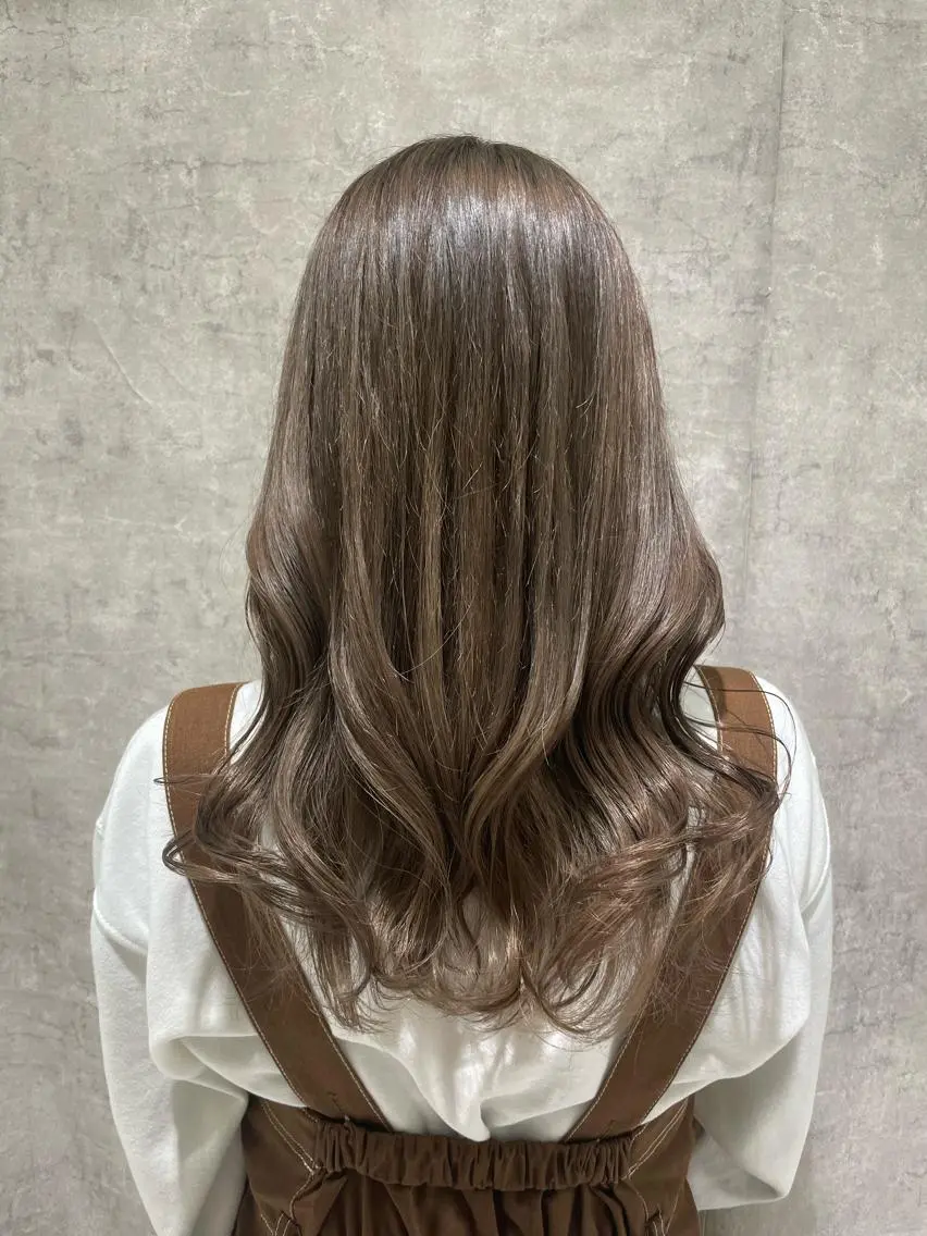 セミロング カラー ヘアアレンジ バレイヤージュ ブリーチ ケアブリーチ 透明感カラー デザインカラー 🔆韓国 norika🔆のヘアスタイル