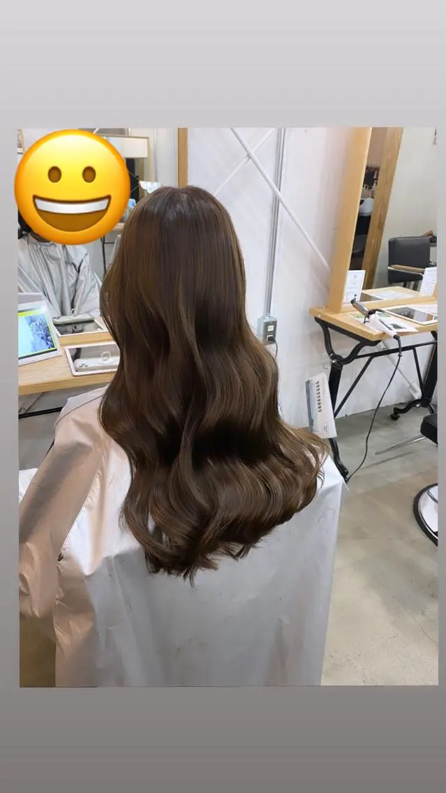 ロング カラー グレージュ ヨシンモリ 韓国風ヘア ハマサキ 【店長】のヘアスタイル