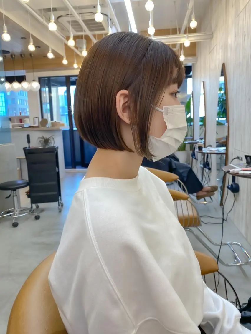 ショート カット ヘアカラー トリートメント ボブ/縮毛矯正 髪質改善/もえるのヘアスタイル