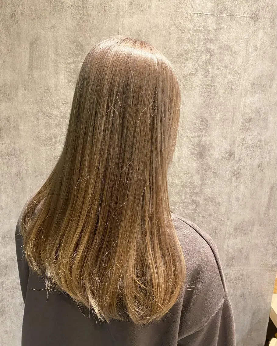 セミロング ヘアカラー 韓国トレンドヘア しゅーやのヘアスタイル