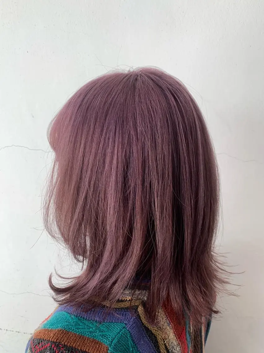 ロング カラー ヘアアレンジ ブリーチ ケアブリーチ ピンクカラー パープルカラー ヘアカラー トリートメント THE./ブリーチ 透感カラー/髪質改善のヘアスタイル