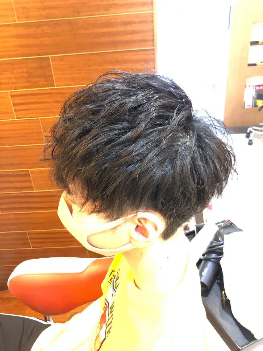 ショート メンズ マッシュ メンズパーマ カット 塩谷黎✨イルミナ カラーメンズパーマ✨のヘアスタイル