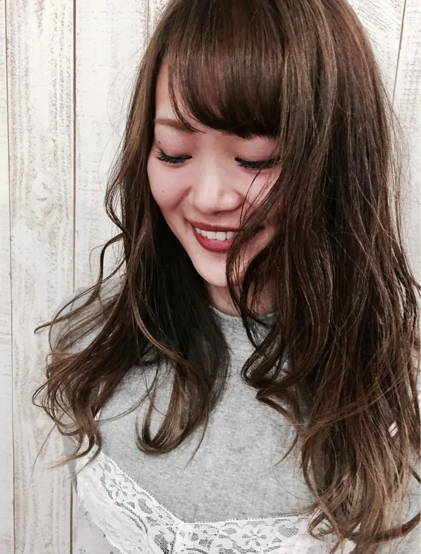 ミディアム カラー パーマ カット ヘアカラー 安陪 寛史のヘアスタイル