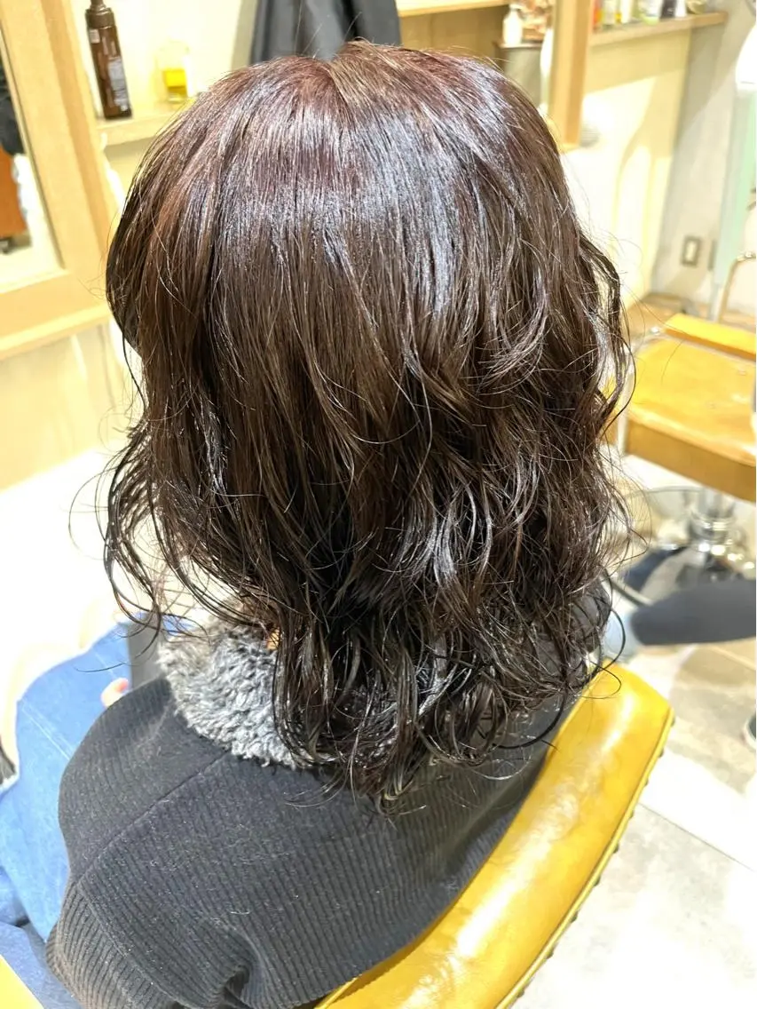 ミディアム カラー パーマ ヘアカラー パーマ 🌿‬ナチュラル/パ ーマヘア/蒼真🍃のヘアスタイル