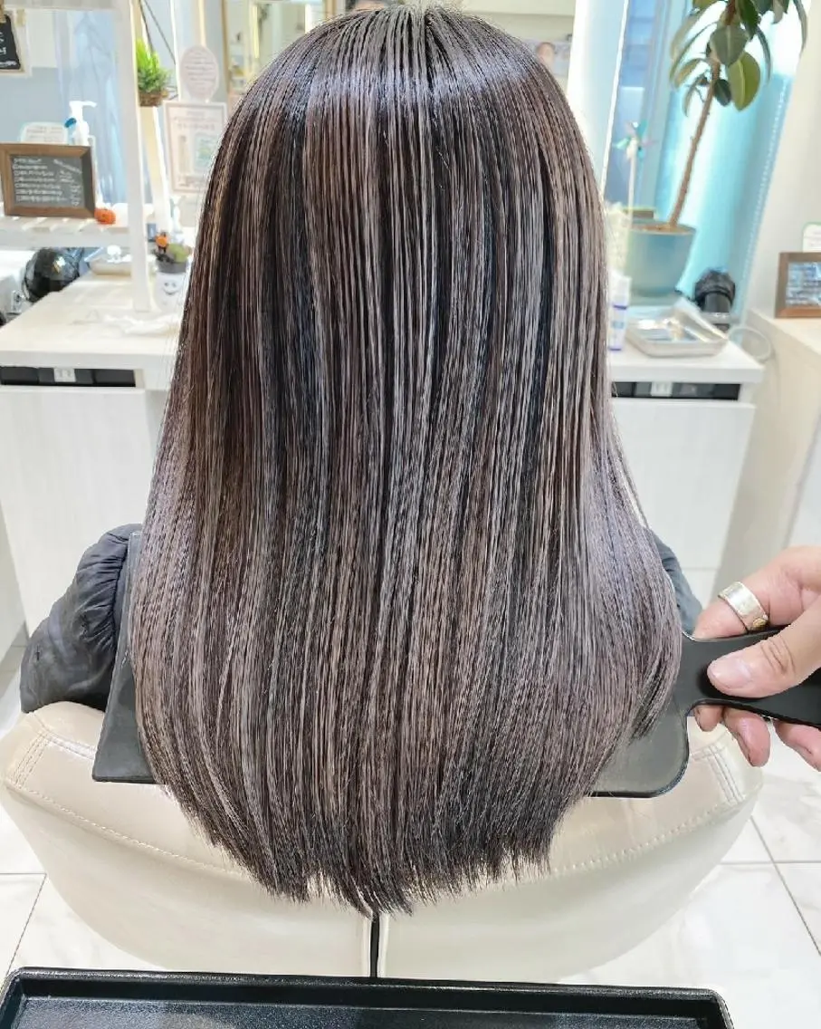 セミロング カラー グレージュ ヘアカラー ＡＳＨ大宮/ブリーチ 髪質改善/カラーのヘアスタイル