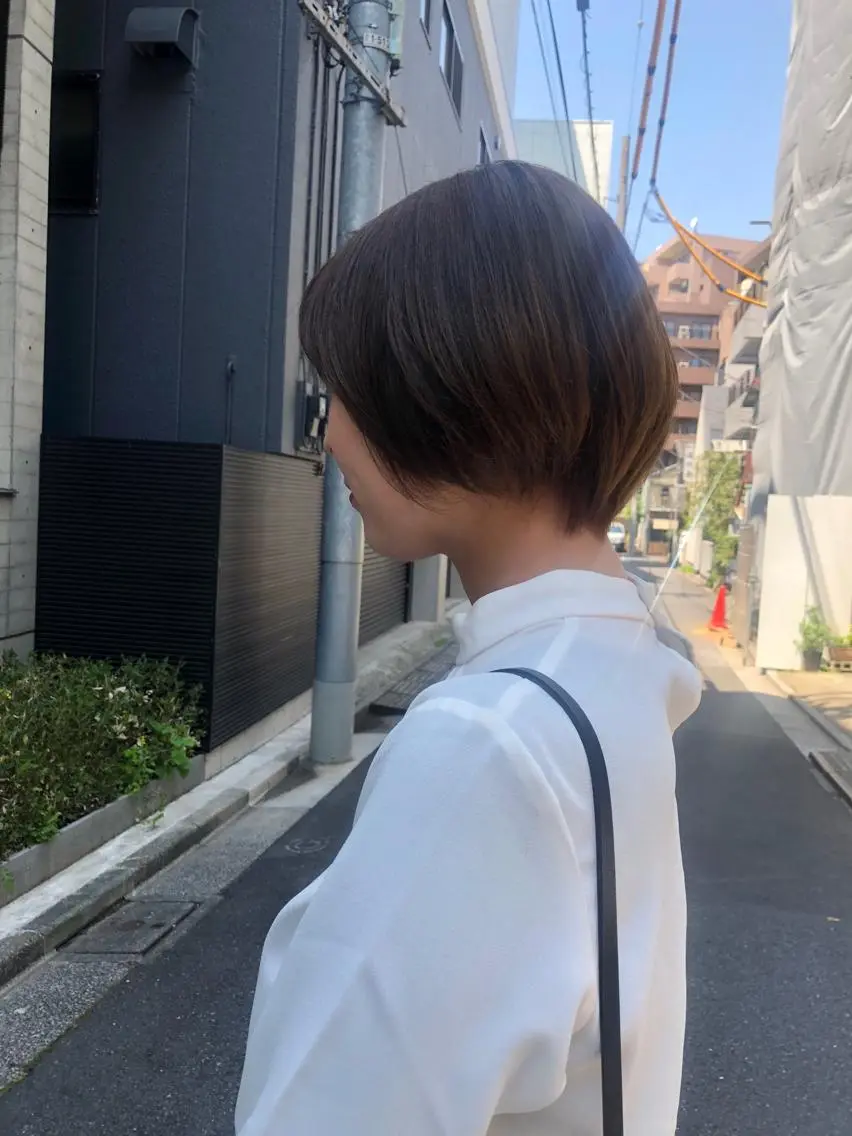 ショート ヘアカラー トリートメント ✨色持ちの良い艶 カラー✨蟹江真世のヘアスタイル