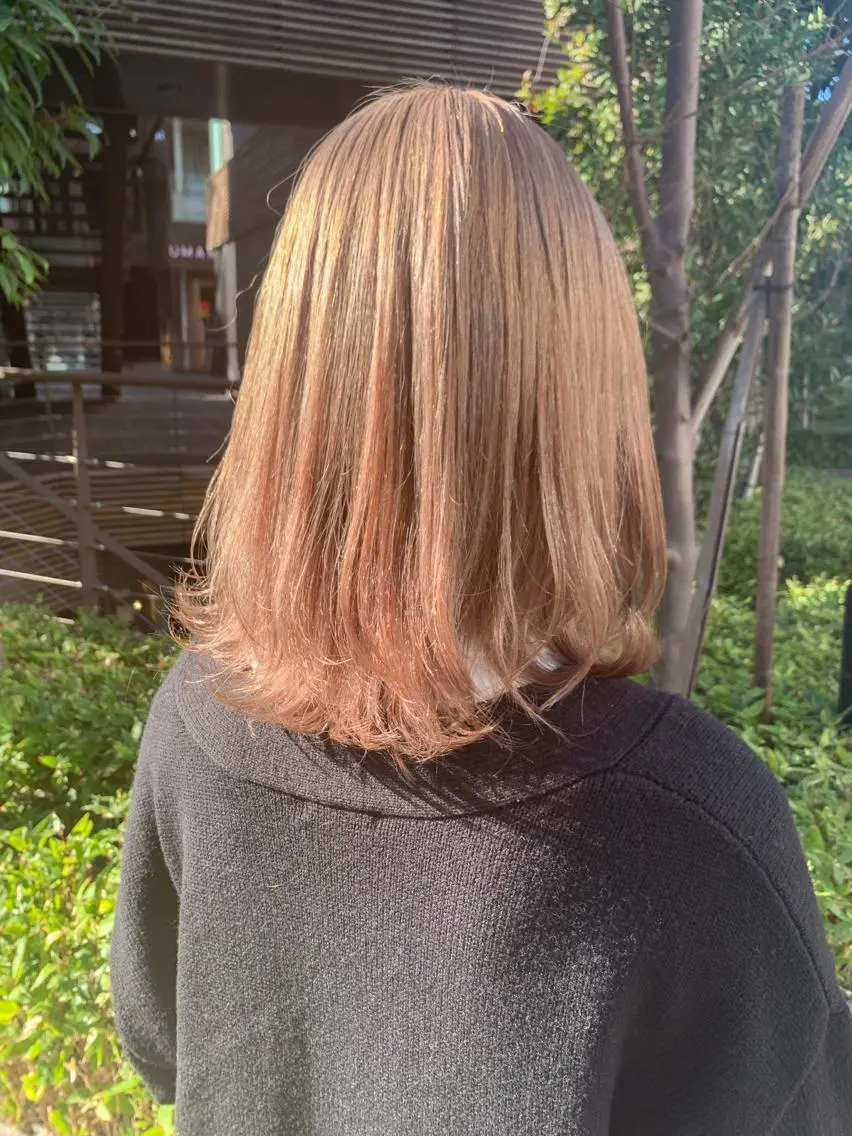 ミディアム カラー ヘアアレンジ ヘアカラー トリートメント yuka .のヘアスタイル