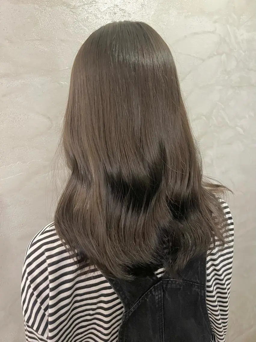 セミロング カラー アッシュ ベージュカラー ヘアカラー 透明感カラー/ ブリーチ無し/RYOのヘアスタイル