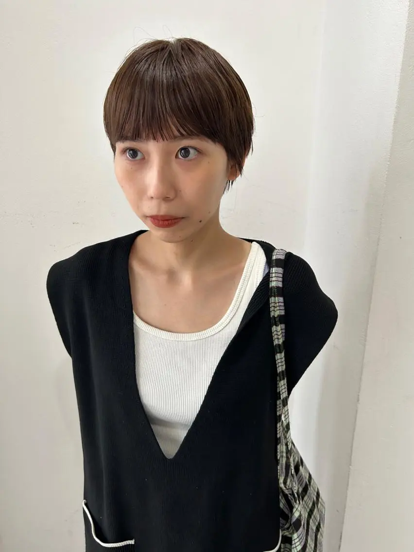 ショート カラー ブラウンカラー ショートヘア カット ヘアカラー トリートメント 村上雅人 ナチュラルモードのヘアスタイル