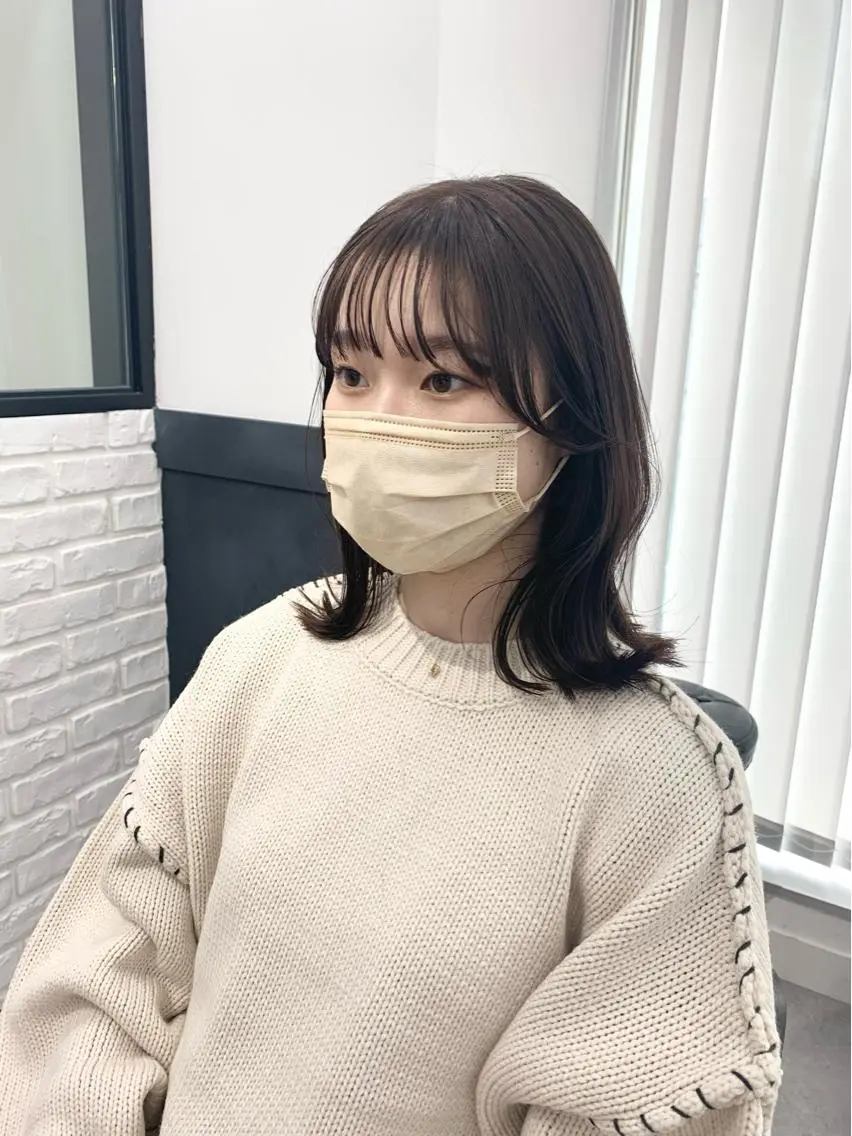 ミディアム カラー パーマ ヘアアレンジ メンズ キッズ ネイル マツエク・マツパ アイブロウ 似合せレイヤー/ 柔らか透明感カラーのヘアスタイル