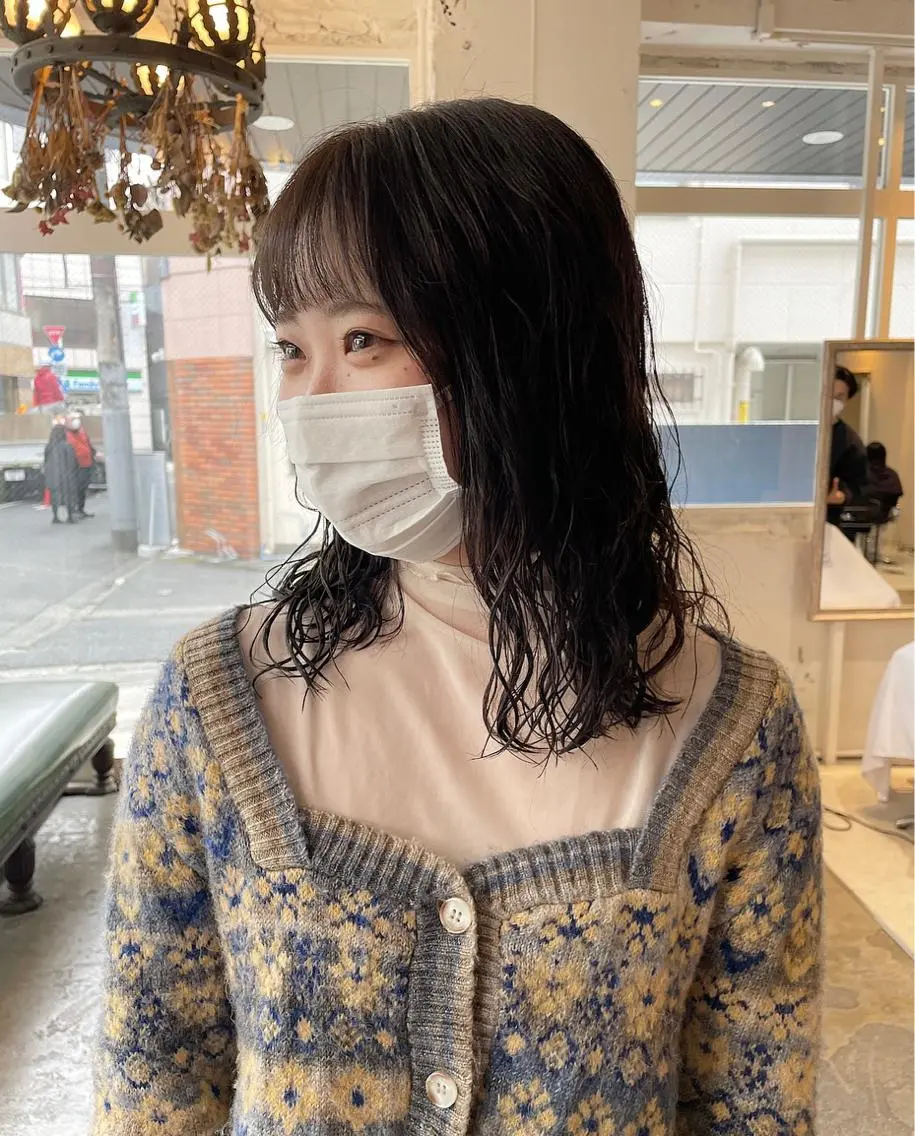 ミディアム カラー パーマ ヘアアレンジ ミディアムパーマ ストレートパーマ bloom yumaのヘアスタイル
