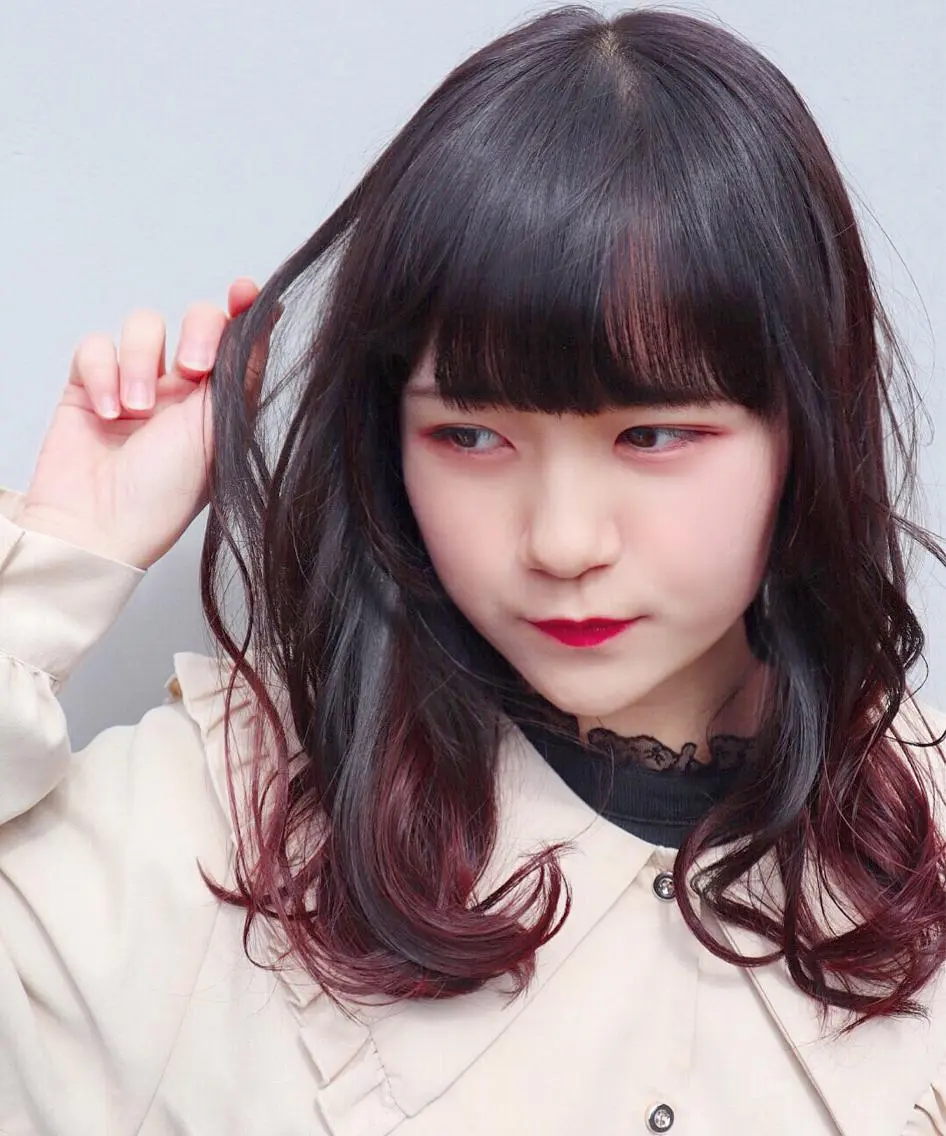 セミロング カラー ピンクカラー バイオレットカラー ＊横浜駅＊ 金子 誠也のヘアスタイル