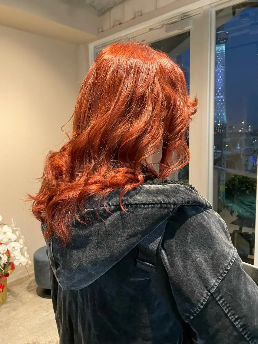 ミディアム カラー ヘアカラー トリートメント ✨髪質改善/ハイトー ン/艶髪高山のヘアスタイル