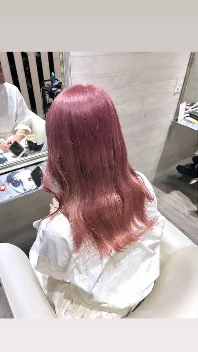 セミロング カラー ベージュカラー ピンクカラー ピンクベージュ ヘアカラー 🎀暖色/オリーブ カラー🎀seinaのヘアスタイル