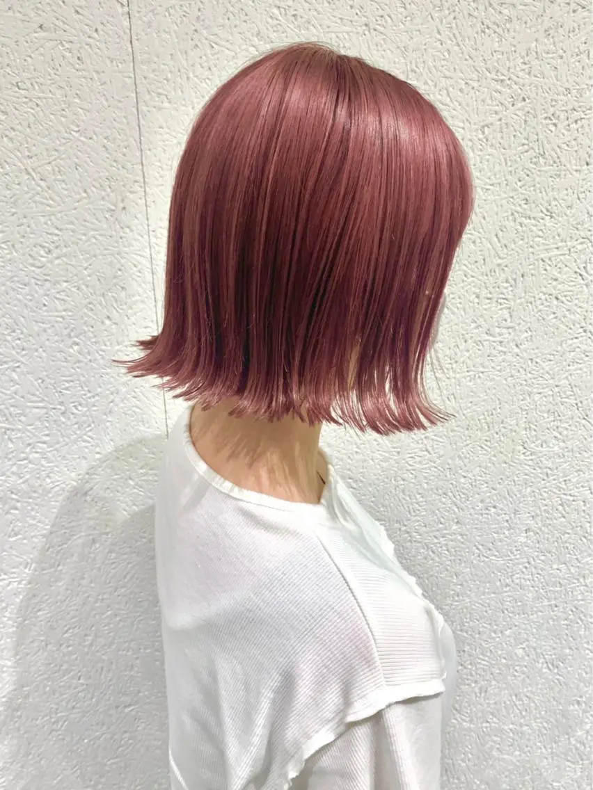ショート カラー ピンクカラー 艶髪レイヤー上田 紗也🇰🇷💗のヘアスタイル