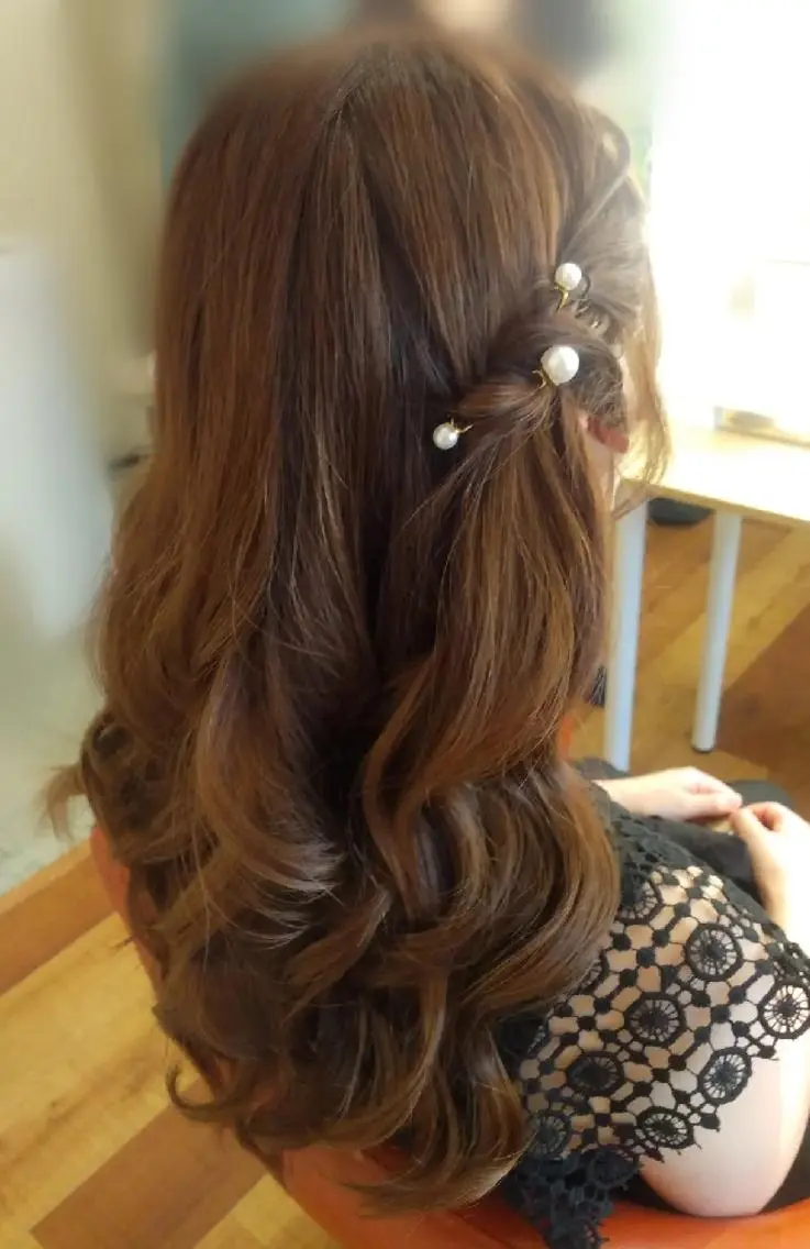 ロング ヘアアレンジ 成人式 ハーフアップ 結婚式・ブライダル 卒業式のヘアスタイル ロング Rarely  beautyのヘアスタイル