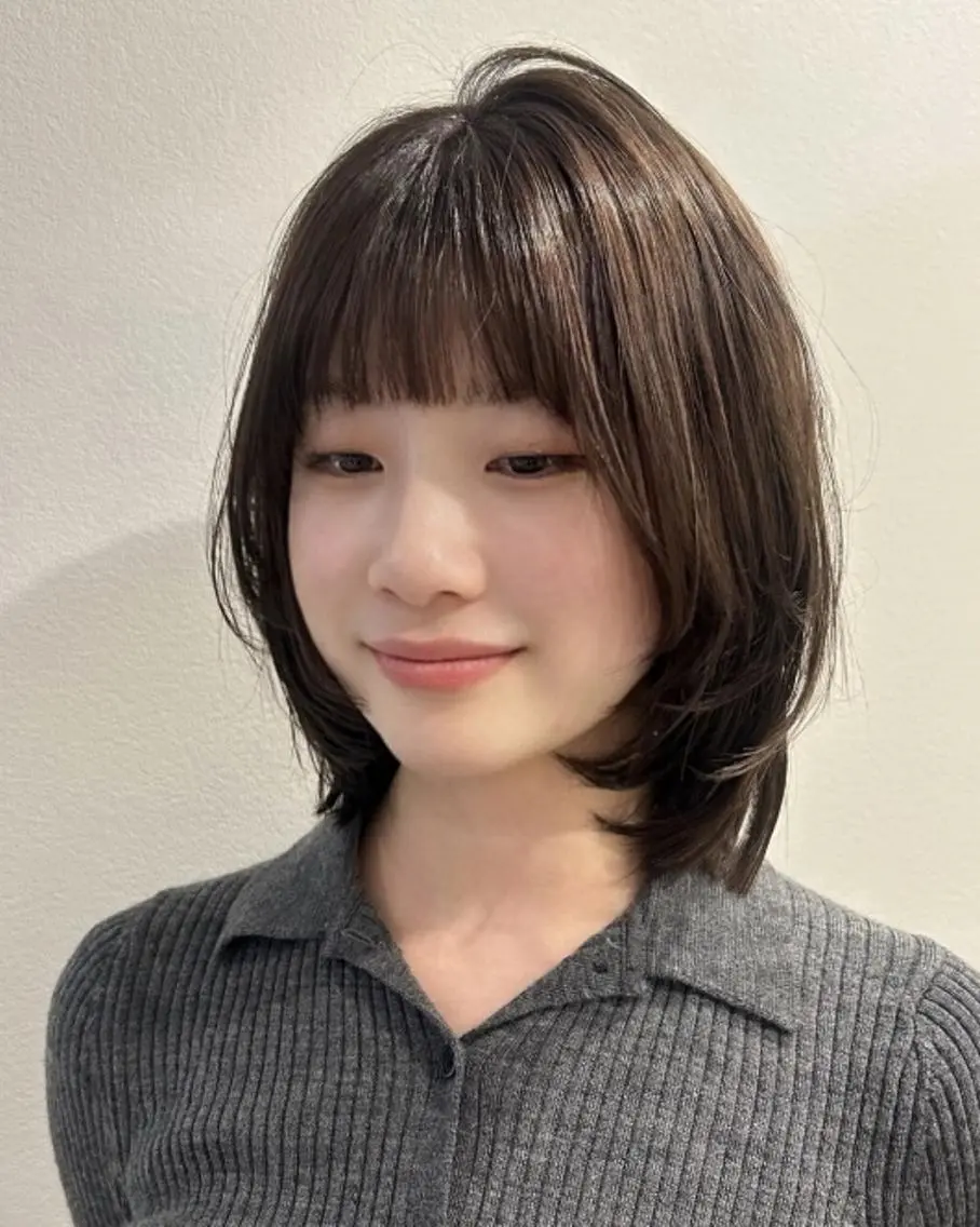 ミディアム 柔らかい縮毛矯正/ ボブ/北林のヘアスタイル