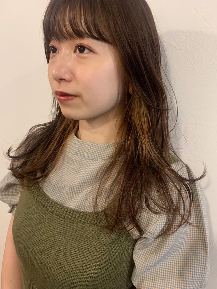 セミロング カラー パーマ ヘアカラー 【pejite】 Hinanoのヘアスタイル