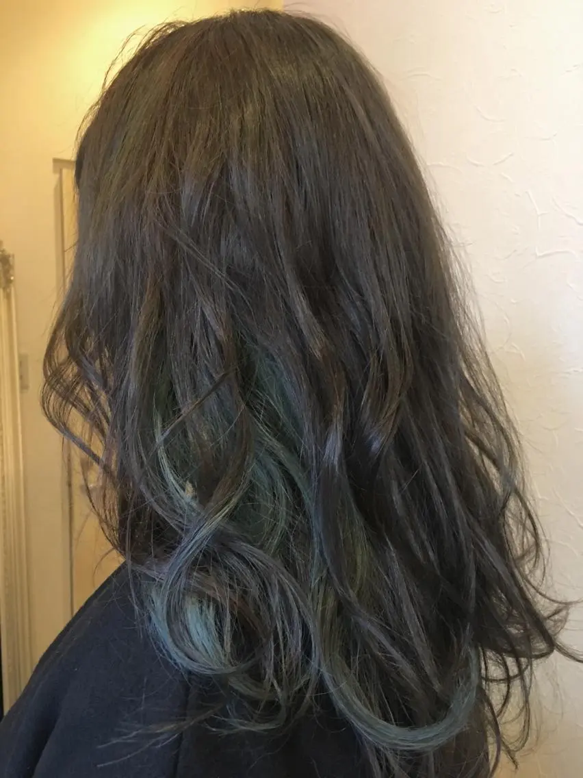 セミロング カラー パーマ ヘアアレンジ IVY villa Suzu.のヘアスタイル