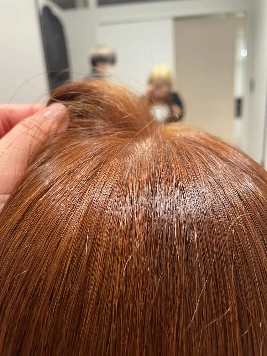 ロング カラー ブリーチ ブリーチなしカラー オレンジ 吉留愛加/ 似合わせカットのヘアスタイル
