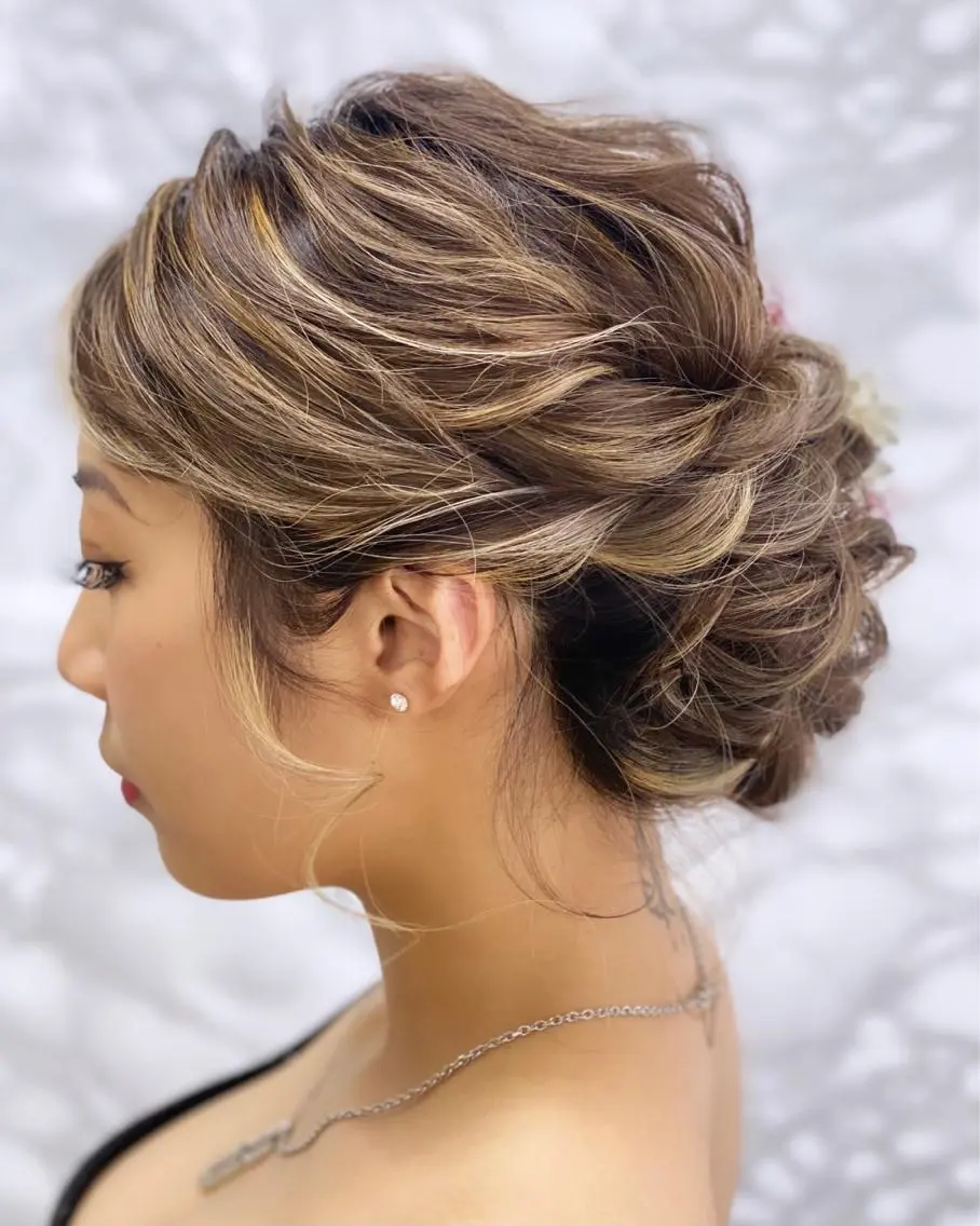 ヘアアレンジ シールエクステ エクステ 浴衣 ヘアセットサロン ココのヘアスタイル