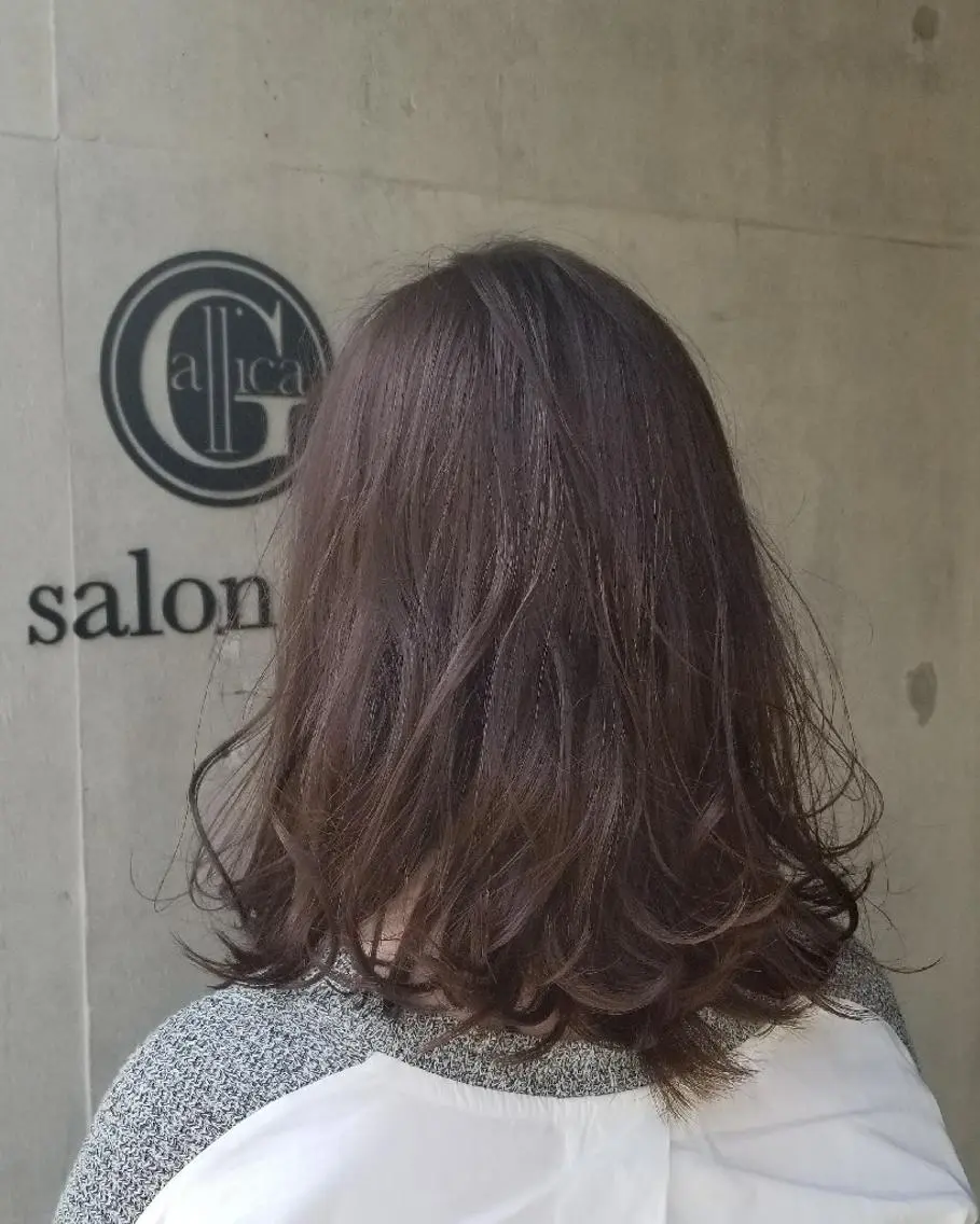 セミロング カラー 透明感カラー グレージュ 🌿赤み消し/ 艶カラー落合 優🌿のヘアスタイル