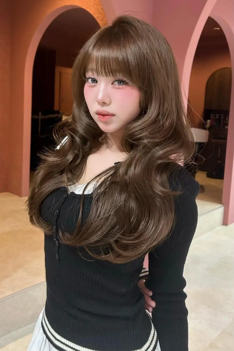 ロング カラー ベージュカラー ブリーチ ブルーカラー ブルージュ 透明感カラー カット ヘアカラー トリートメント 表参道/ワンホンヘア SAAYA🖤のヘアスタイル
