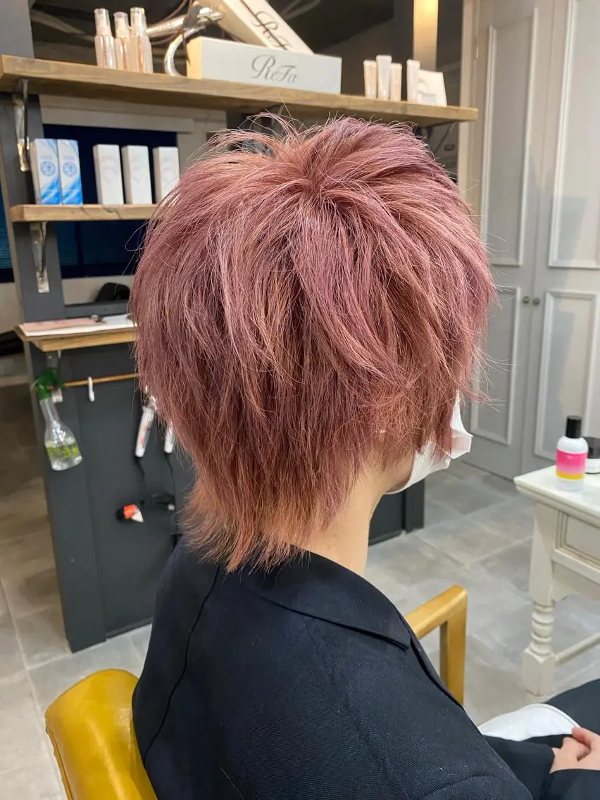 カラー ベージュカラー ブリーチ ピンクカラー ピンクベージュ SHIAN立川　及川 17時〜限定のヘアスタイル