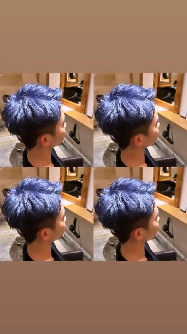 ショート カラー ヘアアレンジ メンズ 💎韓国レイヤー ×エクステゆうま💎のヘアスタイル