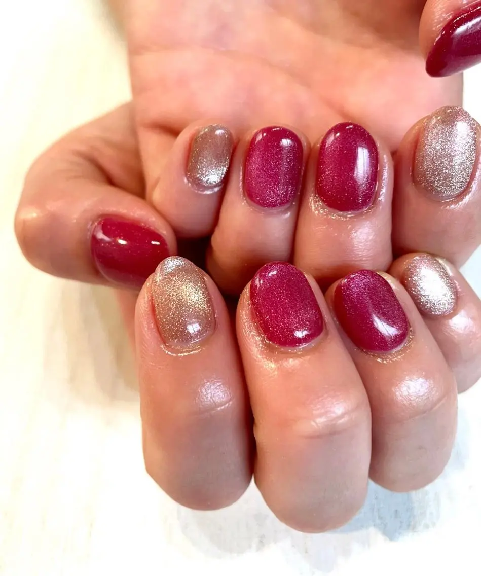 ネイル マグネットネイル クリスマス spell nailのネイルデザイン