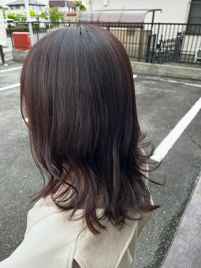 セミロング ラベンダーベージュ Ang　山口 莉沙のヘアスタイル
