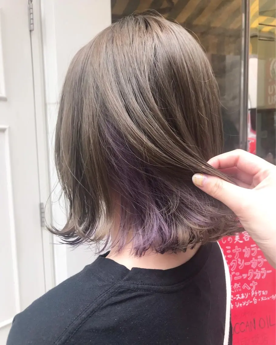 ミディアム カラー ベージュカラー パープルカラー 🫟Blanco🫟 Color&Careのヘアスタイル