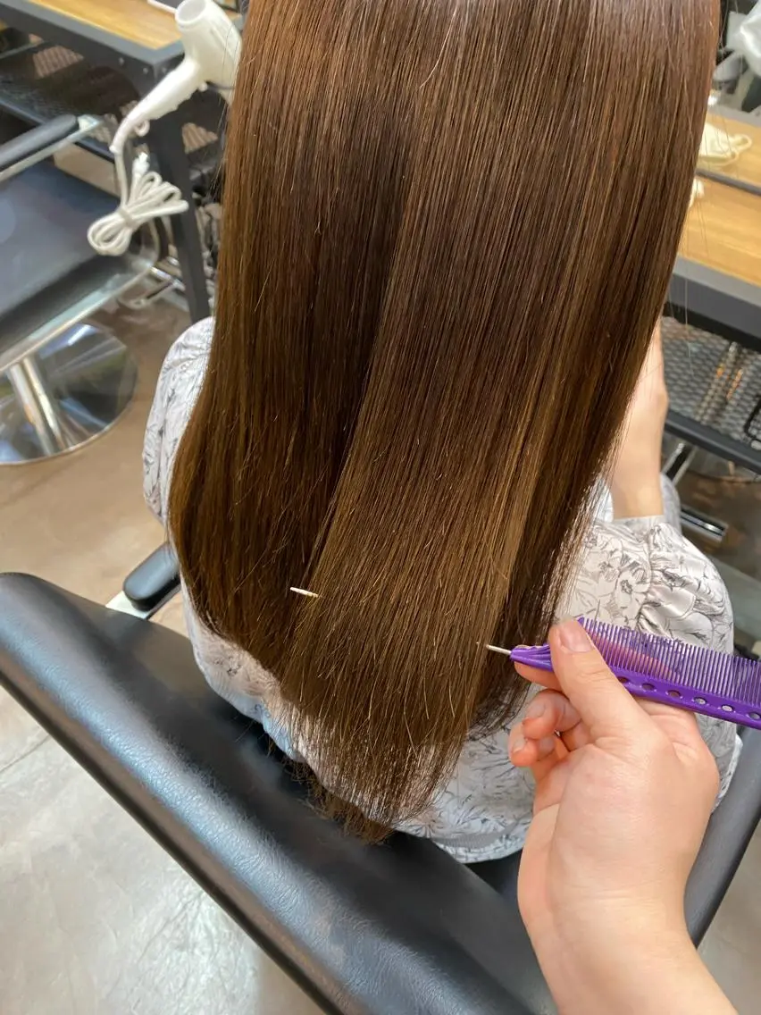 セミロング カラー トリートメント 💜髪質改善/ 艶カラー/ミナ🩷のヘアスタイル