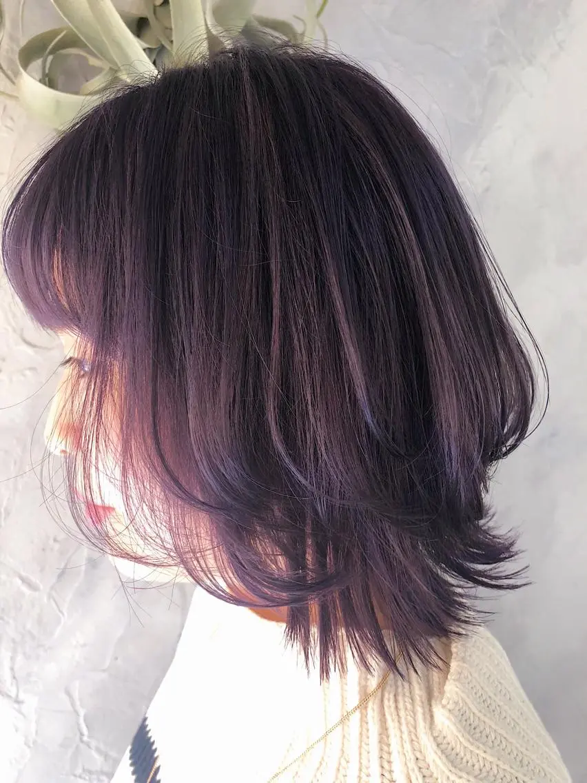 ミディアム パープルカラー ヘアカラー 田中 健太郎のヘアスタイル