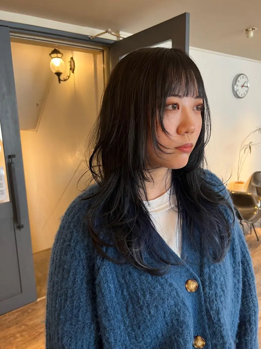 ロング カラー パーマ ヘアアレンジ メンズ キッズ ネイル マツエク・マツパ アイブロウ メンズウルフカット レイヤーカット ロング ウルフカット ロングネイル ウルフレイヤーカット /チヒロのヘアスタイル