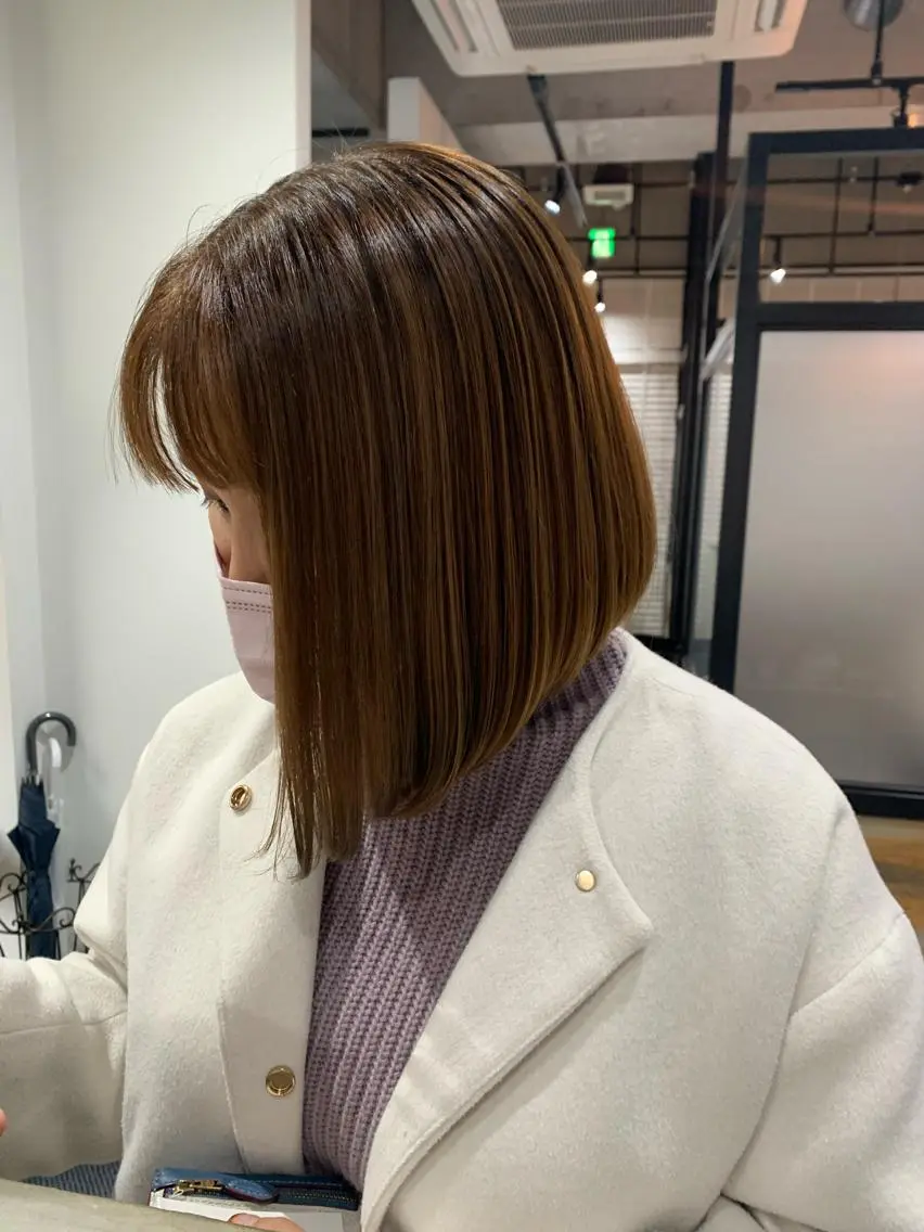 ミディアム カラー ヘアアレンジ カット ヘアカラー kei🤎ベージュ /透明感カラー/博多のヘアスタイル