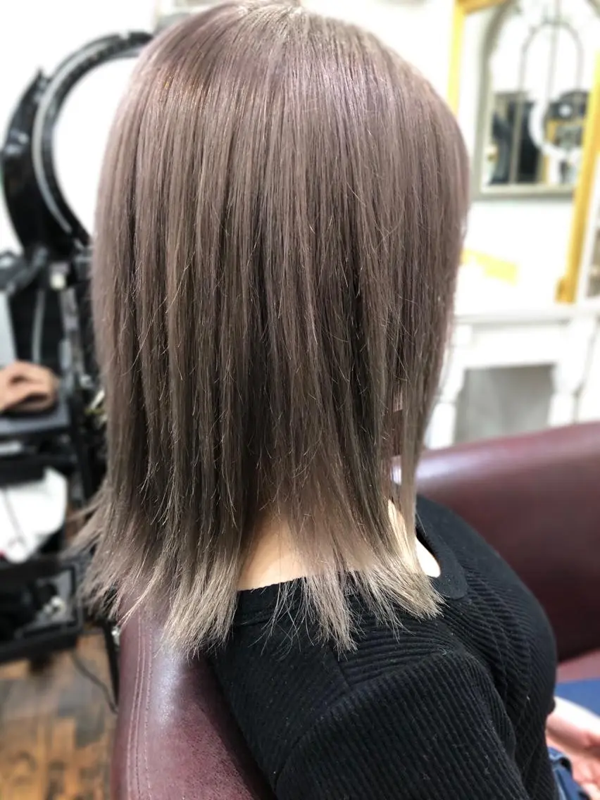 ミディアム カラー ピンクカラー シルバー レイヤー×髪質改善✨ 渋谷/佐藤侑哉のヘアスタイル