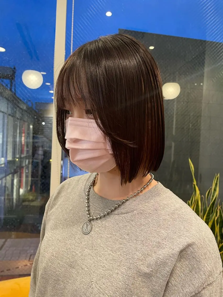 ショート 切りっぱなしボブ ボブ ♡レイヤーボブ パーマ/うらら♡のヘアスタイル