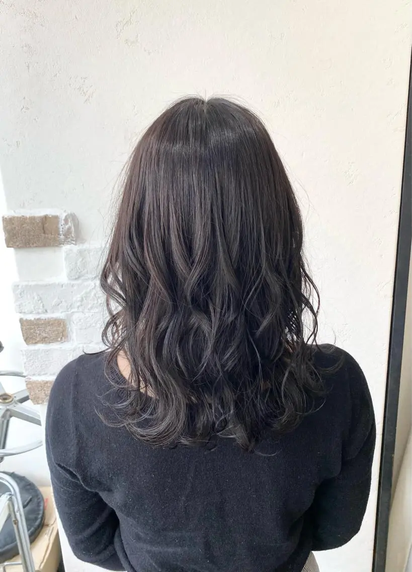 ミディアム カラー ショート 縮毛矯正 レイヤー🌿FUKUのヘアスタイル