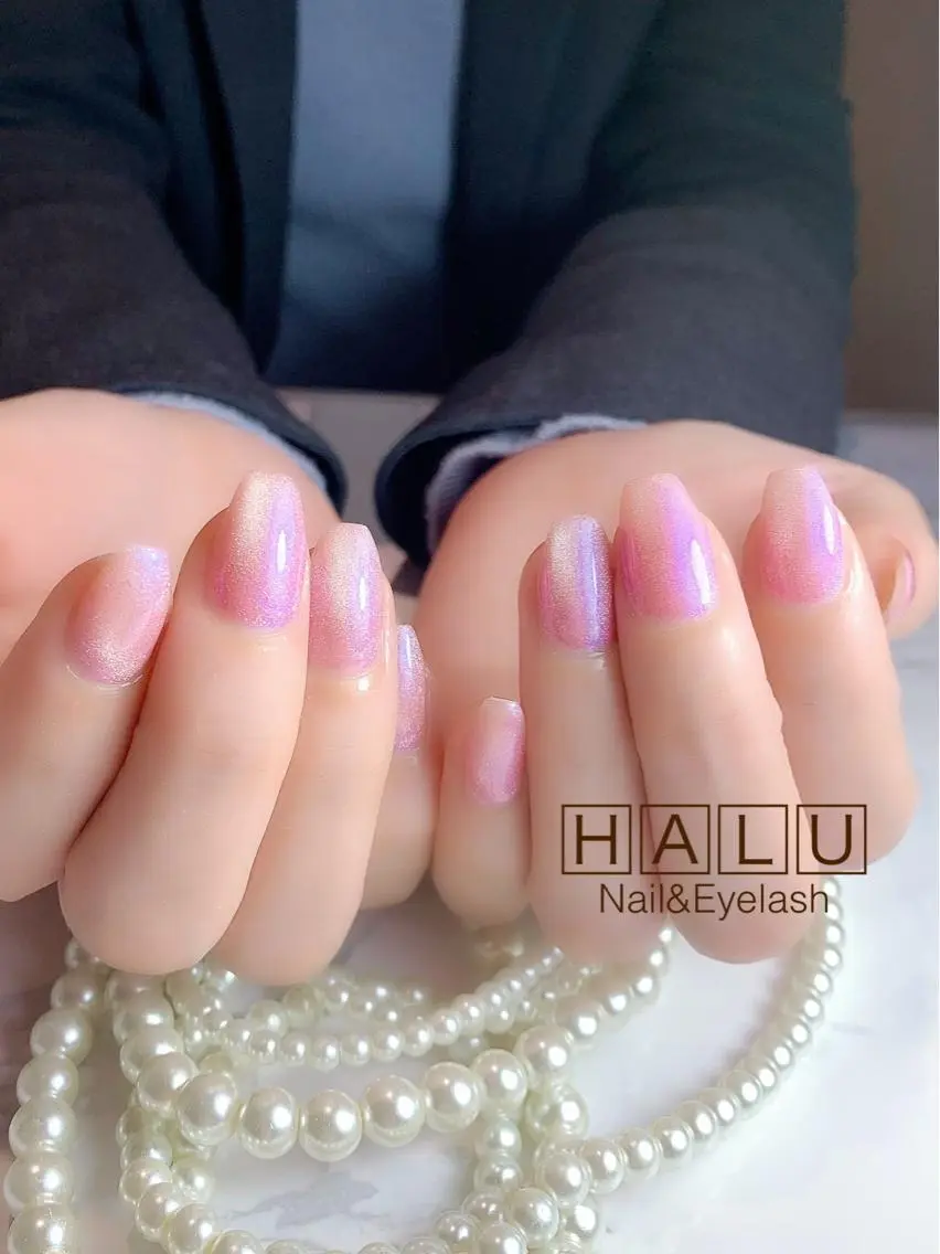 ネイル マグネットネイル ピンク HALU ハルのネイルデザイン