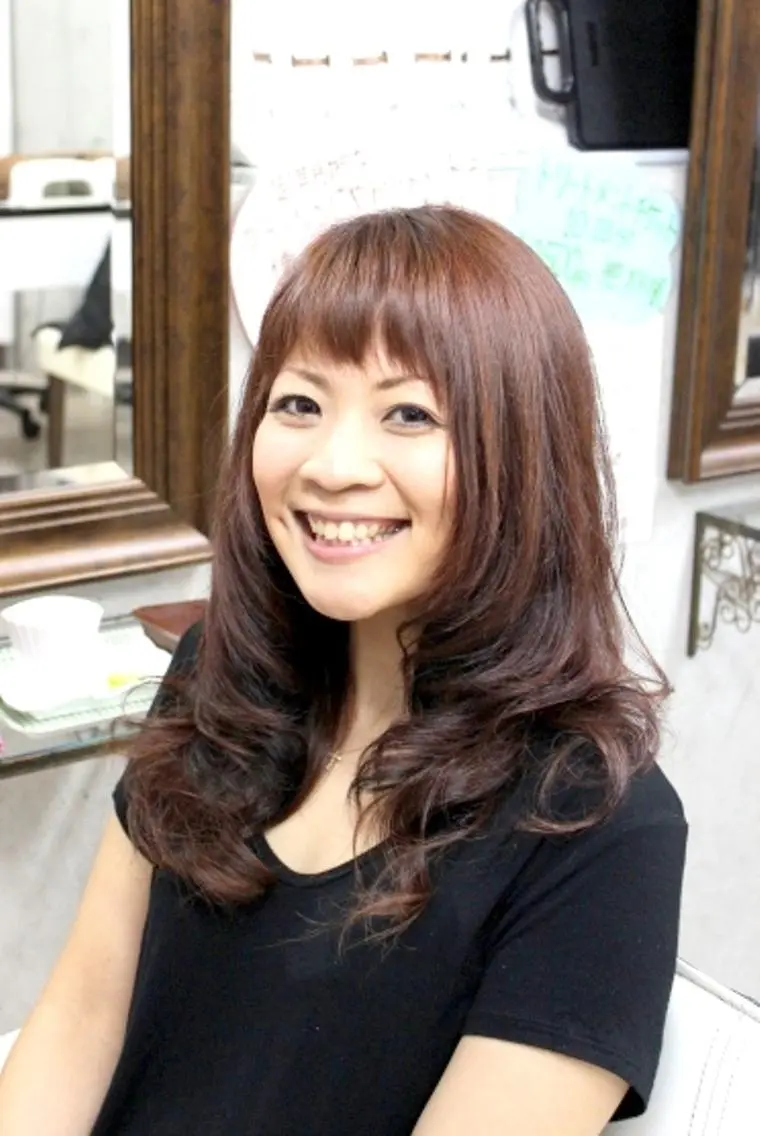 ロング カラー ブラウンカラー ピンクカラー ピンクブラウン 村上 貴徳のヘアスタイル