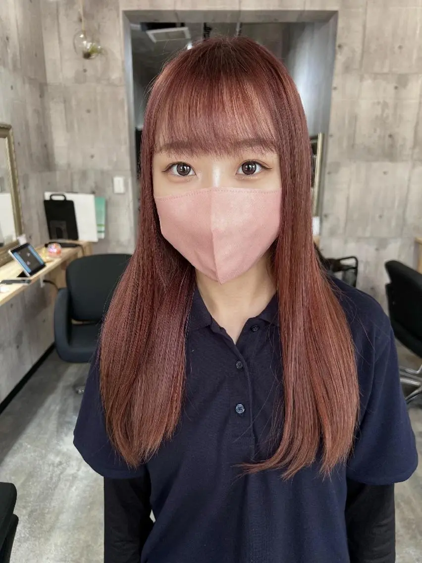 ミディアム サニーサイド大名 ダブルカラー髪質改善のヘアスタイル