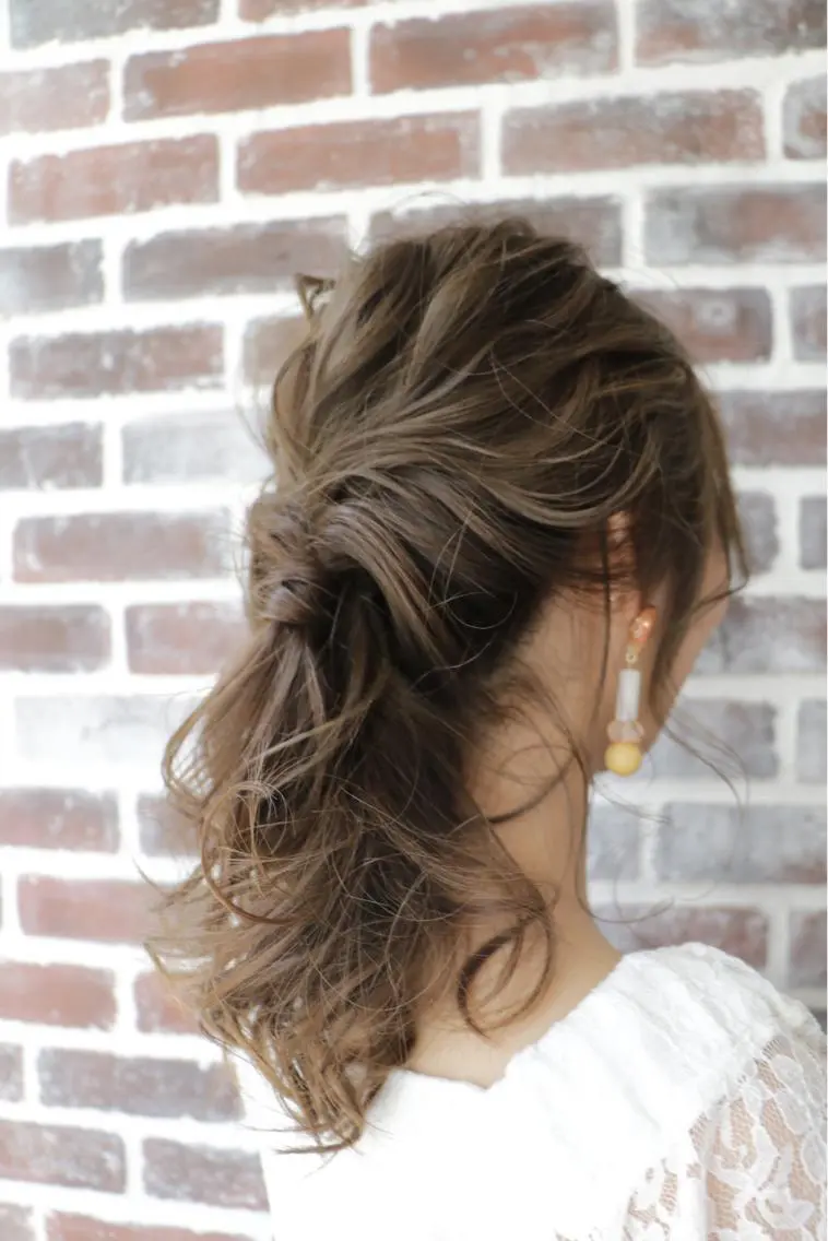 セミロング ヘアアレンジ ヘアセット 木下大地 HAIR Oneのヘアスタイル